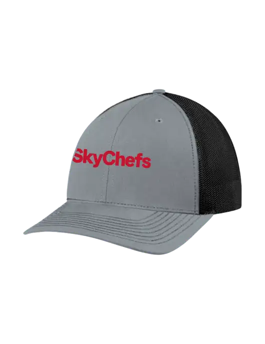Richardson Adjustable Snapback Original 112 Trucker Cap Heather Grey w/Black Mesh w/Sky Chefs Logo