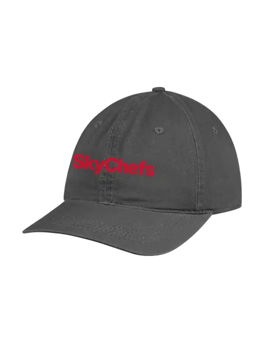 Garment Washed Unstructured Twill Charcoal Cap w/Sky Chefs Logo