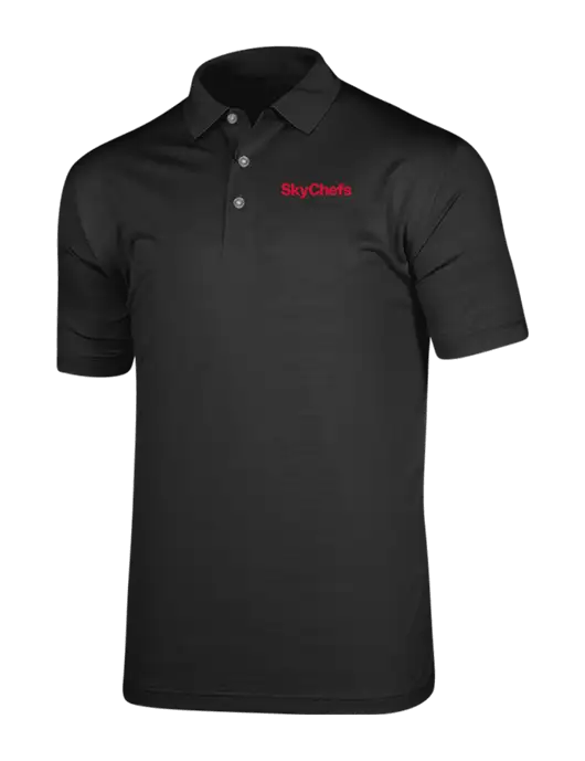 Callaway Vibrant Black Ventilated Polo w/Sky Chefs Logo