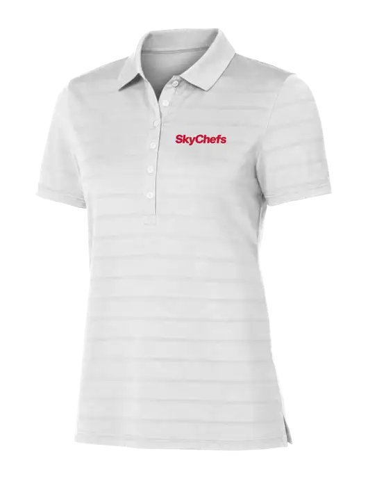 Callaway Womens Bright White Ventilated Polo w/Sky Chefs Logo