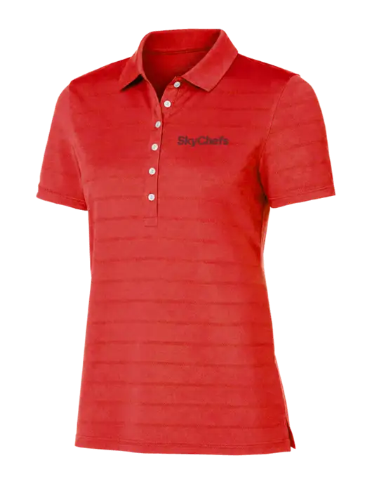 Callaway Womens Red Ventilated Polo w/Sky Chefs Logo
