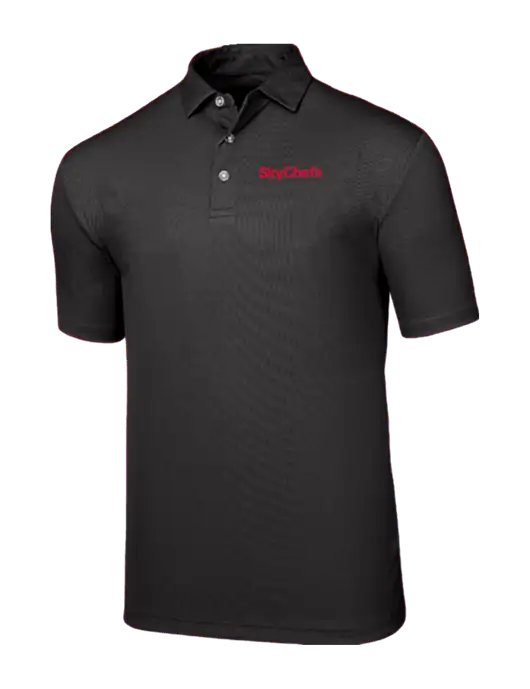 Callaway Birdseye Black Polo w/Sky Chefs Logo