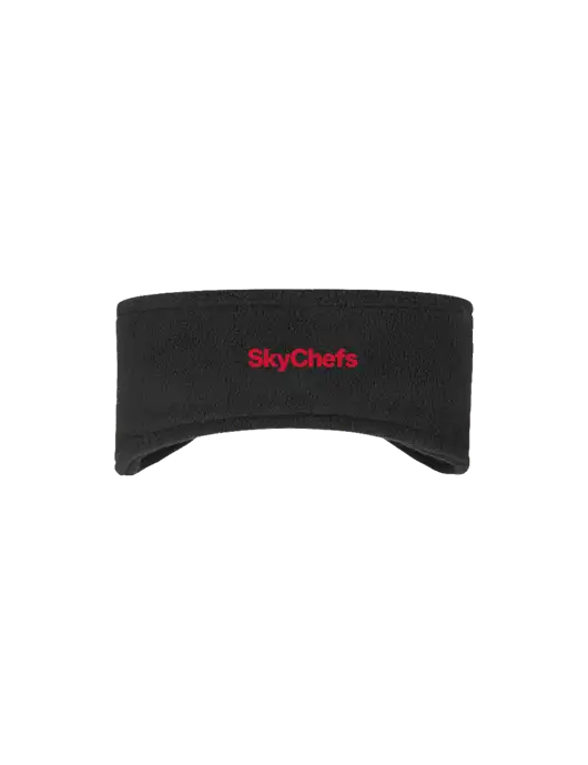 Black Stretch Fleece Headband w/Sky Chefs Logo