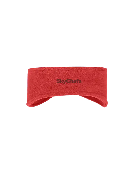 Red Stretch Fleece Headband w/Sky Chefs Logo