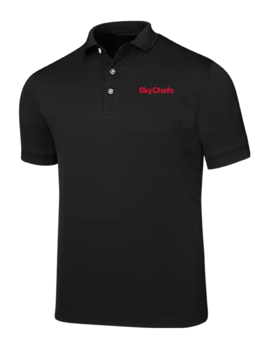 Callaway Ottoman Black Polo w/Sky Chefs Logo