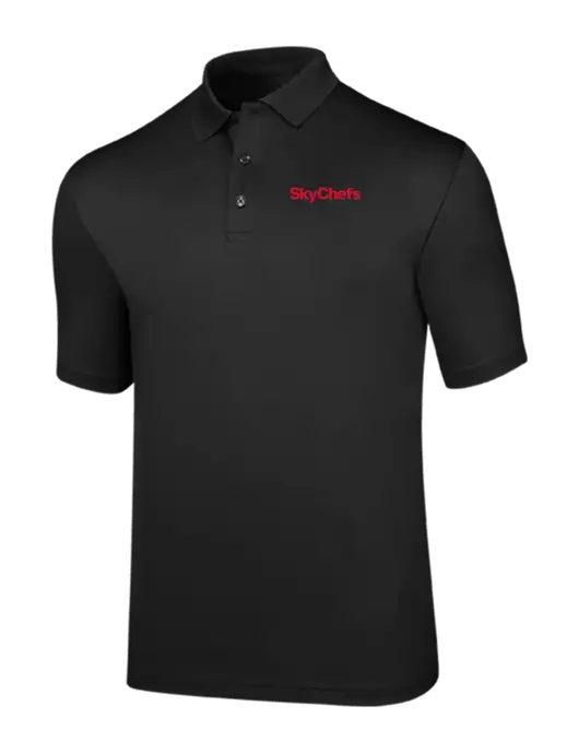 Callaway Opti-Dri Black Chev Polo w/Sky Chefs Logo