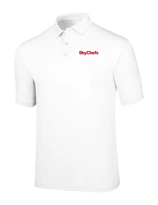 Callaway Opti-Dri White Chev Polo w/Sky Chefs Logo