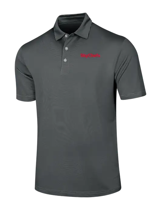 Callaway Black Fine Line Stripe Polo w/Sky Chefs Logo