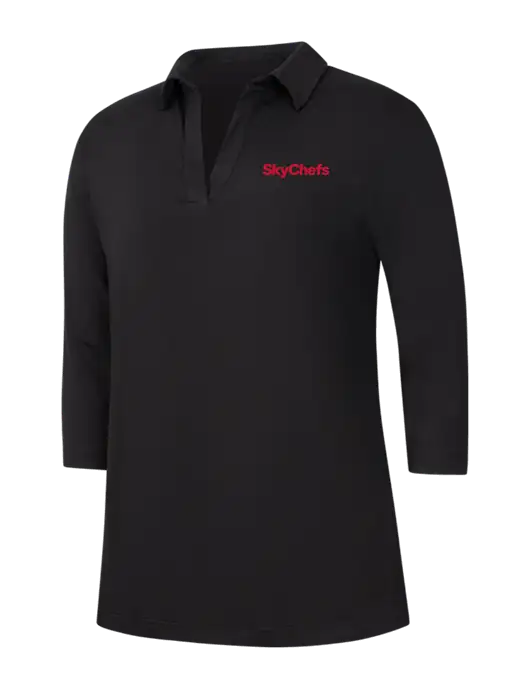 Womens Black Luxe Knit Tunic w/Sky Chefs Logo