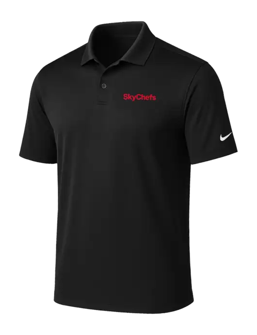 NIKE Black Victory Solid Polo w/Sky Chefs Logo