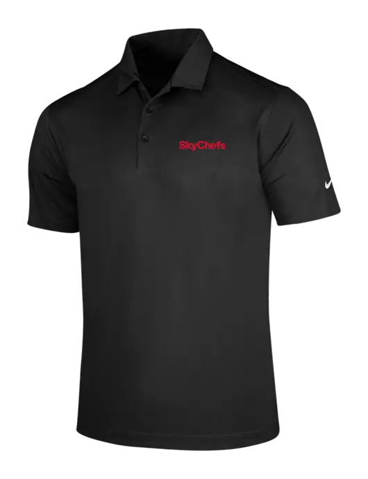 NIKE Black Dri-Fit Vertical Mesh Polo w/Sky Chefs Logo