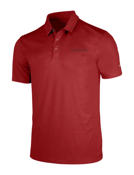 NIKE Red Dri-Fit Embossed Tri-Blade Polo w/Sky Chefs Logo