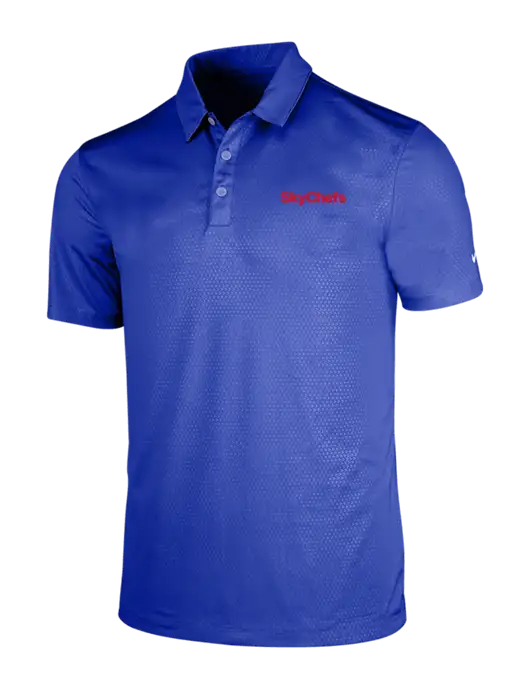 NIKE Dark Royal Dri-Fit Embossed Tri-Blade Polo w/Sky Chefs Logo