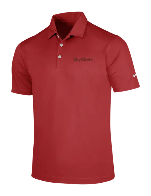 NIKE Red Dri-Fit Vertical Mesh Polo w/Sky Chefs Logo