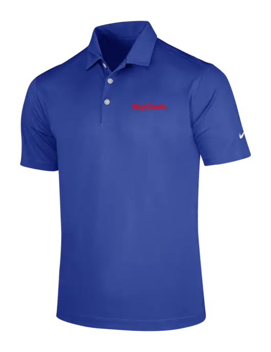 NIKE Dark Royal Dri-Fit Vertical Mesh Polo w/Sky Chefs Logo