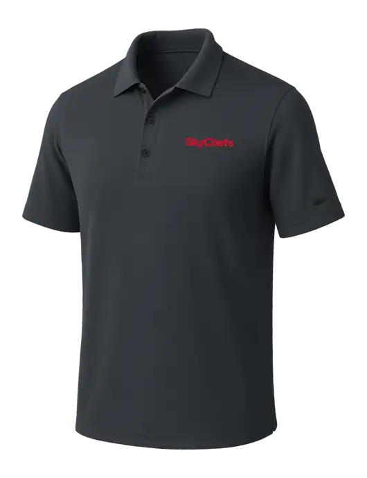 NIKE Dark Grey Dri-Fit Micro Pique Polo w/Sky Chefs Logo