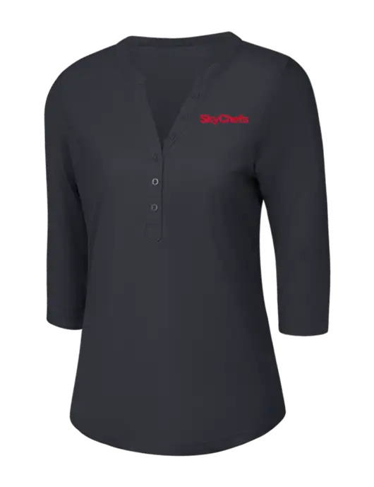 OGIO Charcoal Grey Jewel Henley w/Sky Chefs Logo