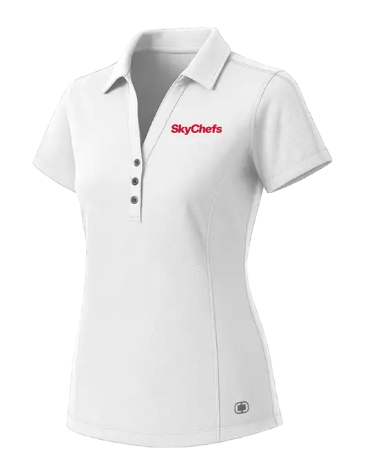 OGIO Womens White ONYX Polo w/Sky Chefs Logo