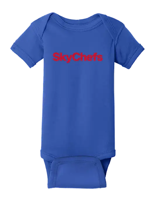 Rabbit Skins Royal Infant Short Sleeve Baby Rib Bodysuit w/Sky Chefs Logo