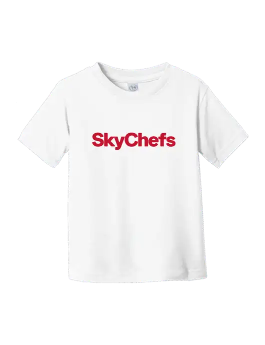Rabbit Skins White Toddler Fine Jersey Tee w/Sky Chefs Logo