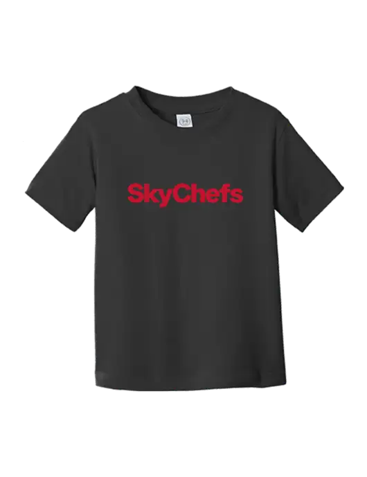 Rabbit Skins Black Toddler Fine Jersey Tee w/Sky Chefs Logo
