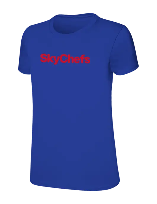 Womens Ring Spun Royal 4.5 oz T-Shirt w/Sky Chefs Logo