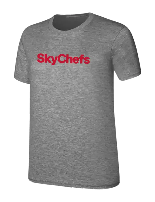 Womens Ring Spun Light Grey Heather 4.5 oz T-Shirt w/Sky Chefs Logo