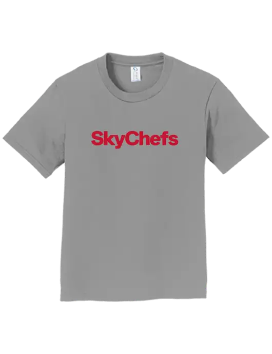 Youth Ring Spun Medium Grey 4.5 oz T-Shirt w/Sky Chefs Logo