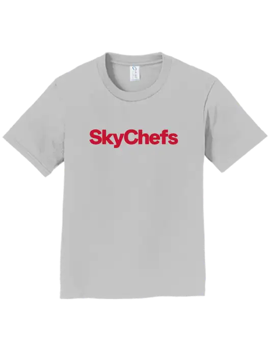 Youth Ring Spun Silver 4.5 oz T-Shirt w/Sky Chefs Logo