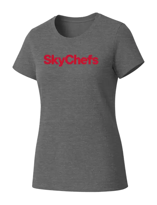 Womens Seriously Soft Grey Frost T-Shirt w/Sky Chefs Logo