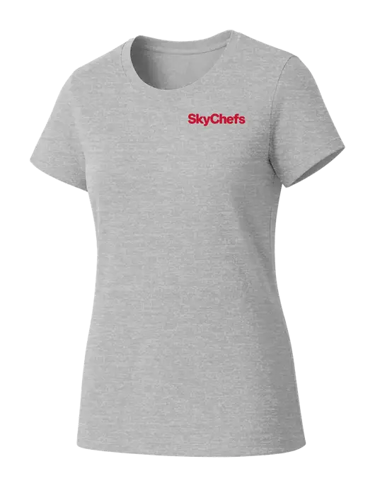 Womens Seriously Soft Light Heathered Grey T-Shirt w/Sky Chefs Logo