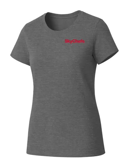 Womens Seriously Soft Grey Frost T-Shirt w/Sky Chefs Logo