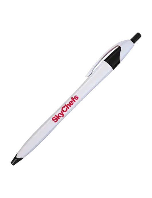 Novella White/Black Classic Pen - Blue Ink w/Sky Chefs Logo