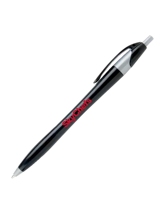 Novella Black/Silver Corporate Pen - Blue Ink w/Sky Chefs Logo