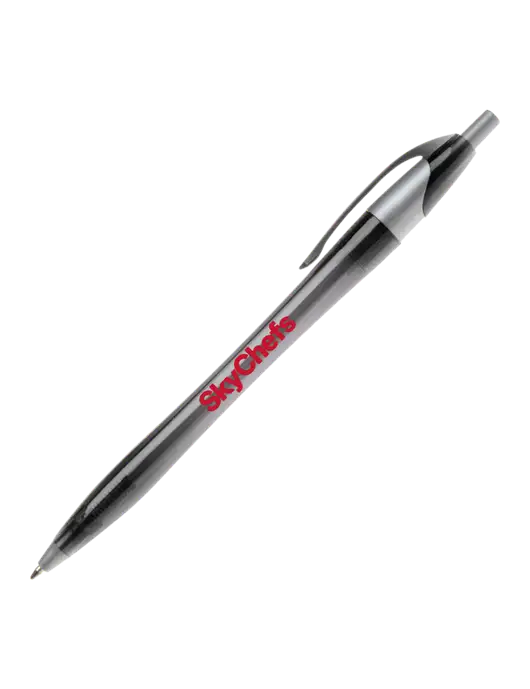 Novella Translucent Black/Silver Jewel Pen - Blue Ink w/Sky Chefs Logo