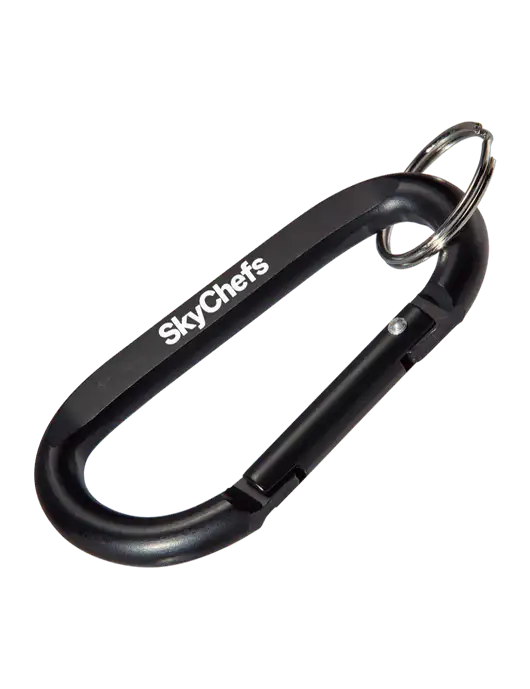 Black Carabiner & Key Ring w/Sky Chefs Logo