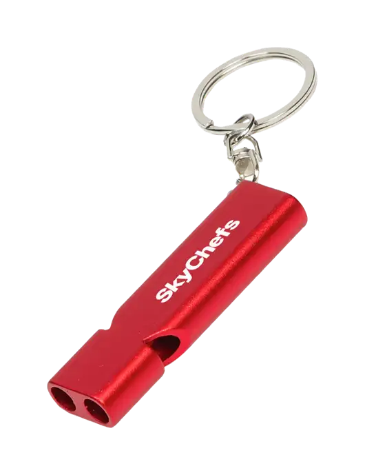 Quick Alert Red Safety Whistle w/Sky Chefs Logo