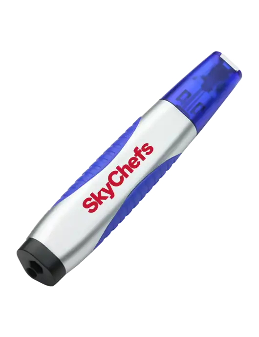 Silver/Blue Level Light Screwdriver Pen w/Sky Chefs Logo