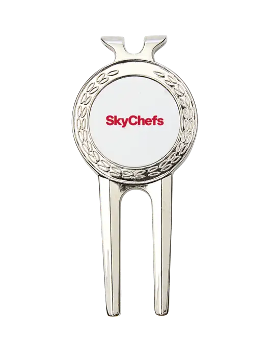 Silver Divot Tool, 1.5 x 3 w/Sky Chefs Logo
