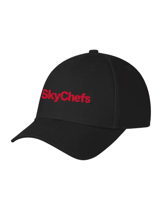 Black Structured Cap Hook & Loop w/Sky Chefs Logo