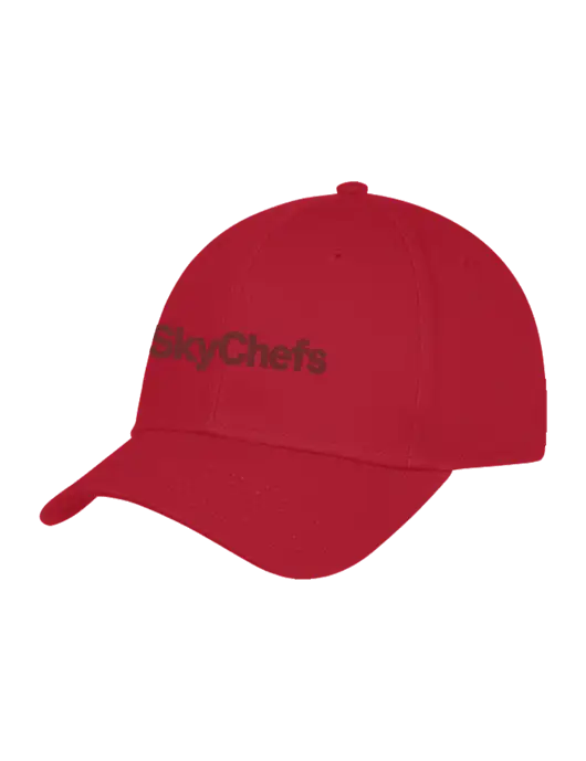 Red Structured Cap Hook & Loop w/Sky Chefs Logo