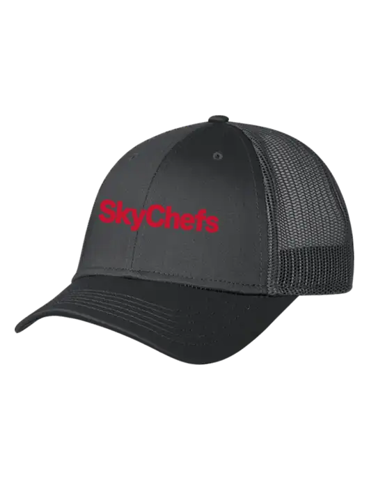 Charcoal Mesh Trucker Cap Snap Back w/Sky Chefs Logo