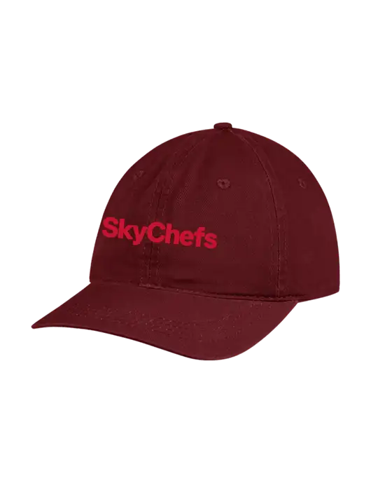 Garment Washed Unstructured Twill Maroon Cap w/Sky Chefs Logo