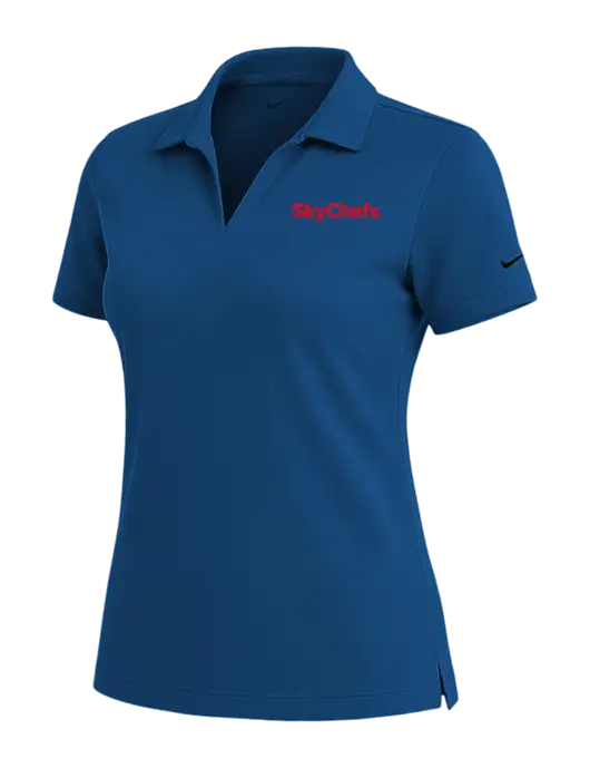 NIKE Dark Royal Womens Dri-Fit Micro Pique Polo w/Sky Chefs Logo