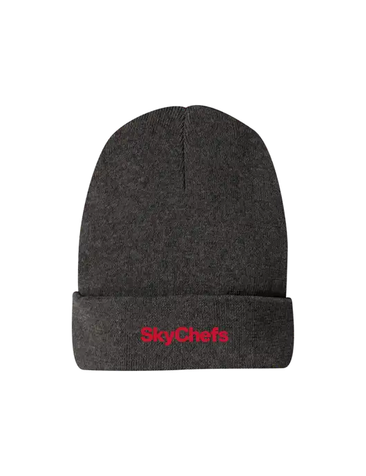 Recycled Charcoal Heather Beanie w/Sky Chefs Logo