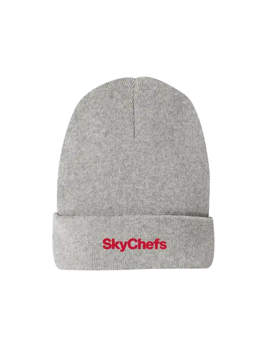 Recycled Light Heather Grey Beanie w/Sky Chefs Logo