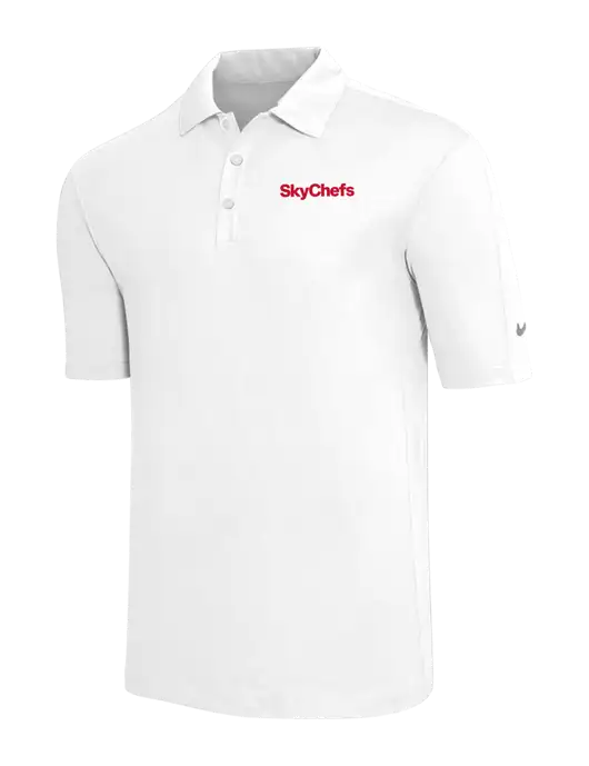 Nike White Tech Sport Dri-FIT Polo w/Sky Chefs Logo