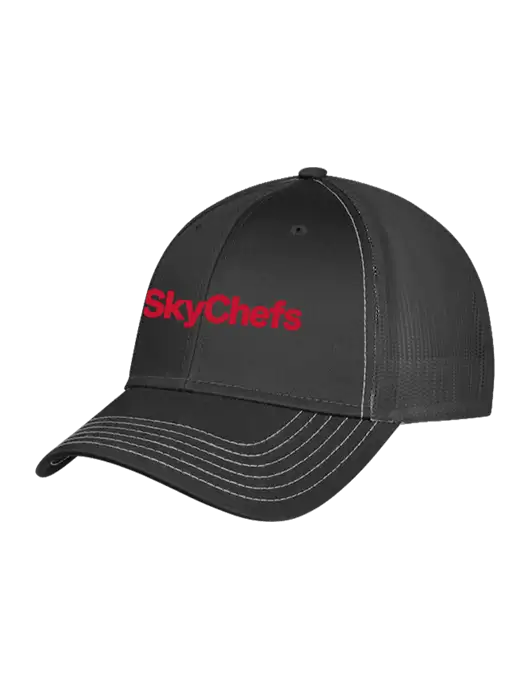 Charcoal Grey Mesh Trucker Cap Snap Back w/Sky Chefs Logo