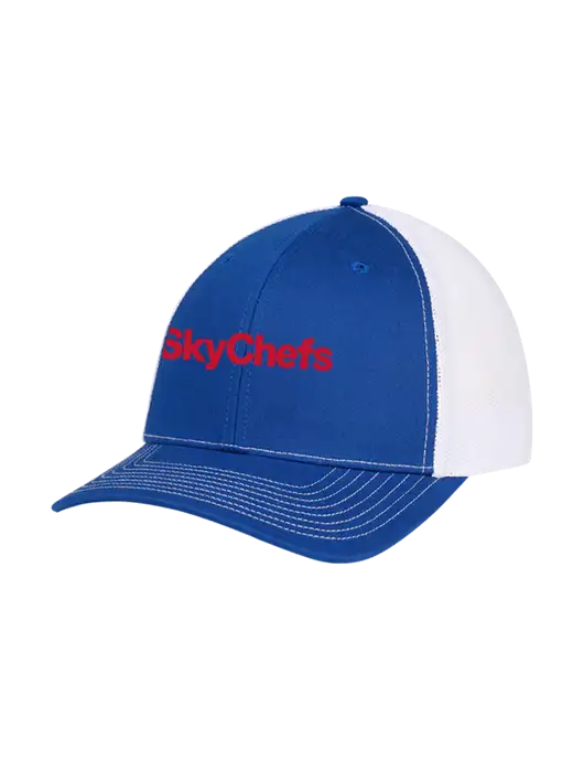 Richardson Adjustable Snapback Original 112 Trucker Cap Royal w/White Mesh w/Sky Chefs Logo