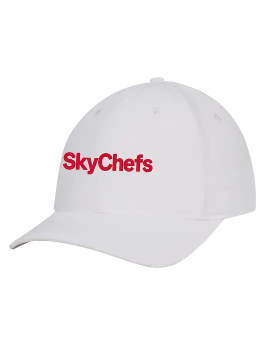 White Nylon Twill Performance Cap w/Sky Chefs Logo